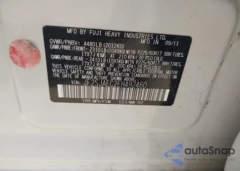 2014 Subaru Forester 2.5I Premium from USA, damaged, VIN JF2SJAEC2EH492460